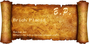 Brich Placid névjegykártya